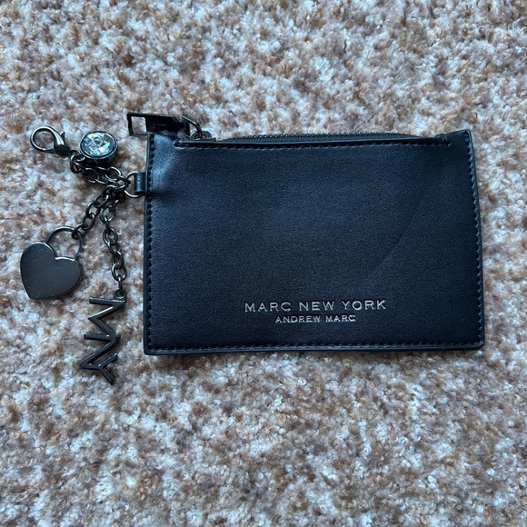 Marc New York Andrew Jacobs Keychain Leather Zip Wallet Coin Card - Picture 1 of 2